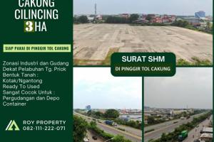 Dijual Tanah di Cakung Cilincing 3 Ha di Pinggir Tol Cakung FULL COR BETON COCOK BUAT GUDANG